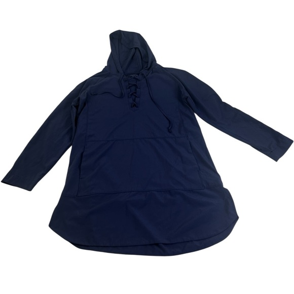 L.L. Bean Blue Hooded Long Sleeve Tunic Dress Active Outdoor Hiking Beach Small - Picture 12 of 14